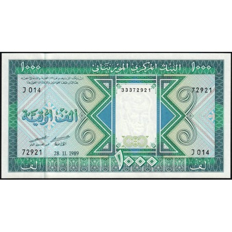 Mauritanie - Pick 7A - 1'000 ouguiya - Série J 014 - 28/11/1989 - Etat : NEUF