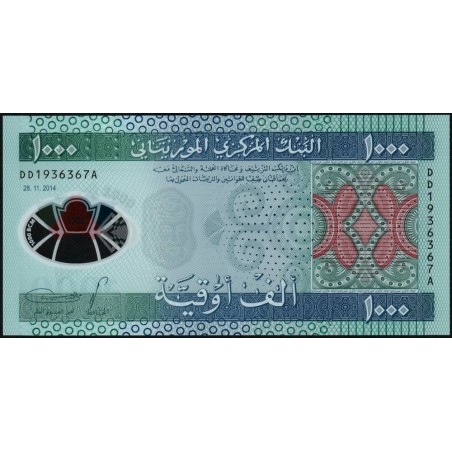 Mauritanie - Pick 19 - 1'000 ouguiya - Série DD A - 28/11/2014 - Polymère Etat : NEUF