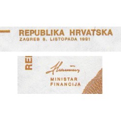 Croatie - Pick 16 - 1 dinar - Série I9 - 08/10/1991 - Etat : NEUF