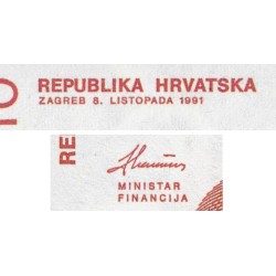 Croatie - Pick 18 - 10 dinara - Série E7 - 08/10/1991 - Etat : NEUF