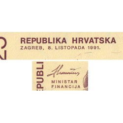 Croatie - Pick 19b - 25 dinara - Sans série - 08/10/1991 - Etat : NEUF