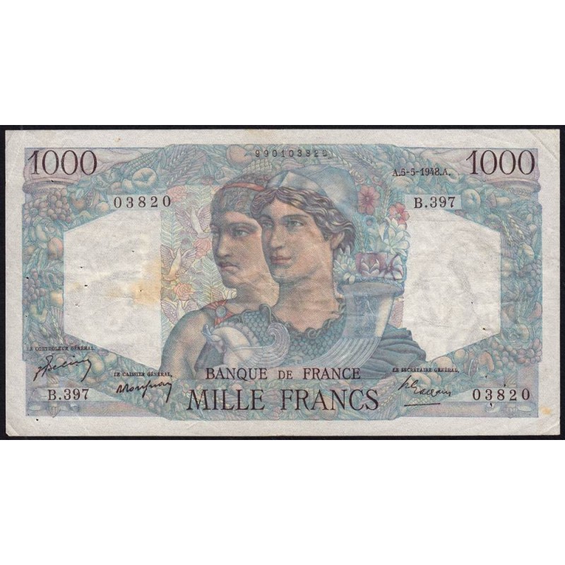 F 41-20 - 05/05/1948 - 1000 francs - Minerve et Hercule - Série B.397 - Etat : TB+