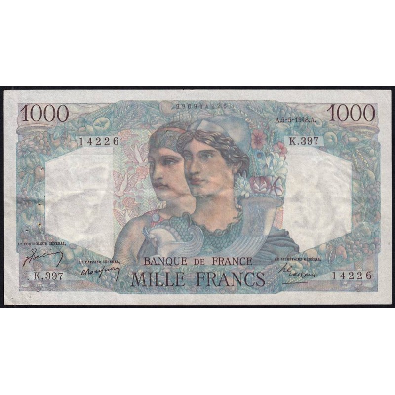 F 41-20 - 05/05/1948 - 1000 francs - Minerve et Hercule - Série K.397 - Etat : TTB-