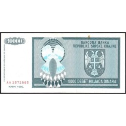 Croatie - Krajina - Pick R7 - 10'000 dinara - Série AA - 1992 - Etat : TTB