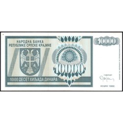 Croatie - Krajina - Pick R7 - 10'000 dinara - Série AA - 1992 - Etat : TTB