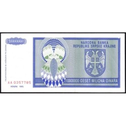 Croatie - Krajina - Pick R12 - 10'000'000 dinara - Série AA - 1993 - Etat : TTB