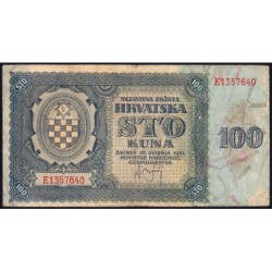 Croatie - Pick 2 - 100 kuna - Série E - 26/05/1941 - Etat : TB-