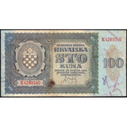 Croatie - Pick 2 - 100 kuna - Série K - 26/05/1941 - Etat : TB-