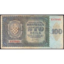 Croatie - Pick 2 - 100 kuna - Série K - 26/05/1941 - Etat : TB