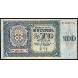 Croatie - Pick 2 - 100 kuna - Série M - 26/05/1941 - Etat : TTB