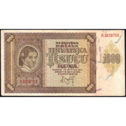 Croatie - Pick 4 - 1'000 kuna - Série A - 26/05/1941 - Etat : TTB