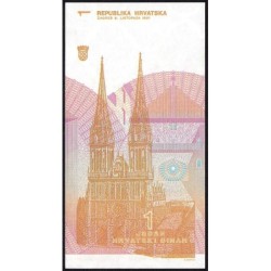 Croatie - Pick 16 - 1 dinar - Série F1 - 08/10/1991 - Etat : NEUF