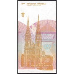 Croatie - Pick 16 - 1 dinar - Série I4 - 08/10/1991 - Etat : NEUF