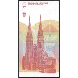 Croatie - Pick 18 - 10 dinara - Série C9 - 08/10/1991 - Etat : NEUF
