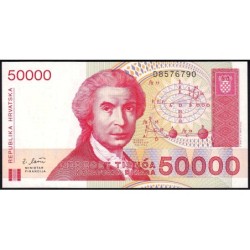 Croatie - Pick 26 - 50'000 dinara - Série D8 - 30/05/1993 - Etat : NEUF