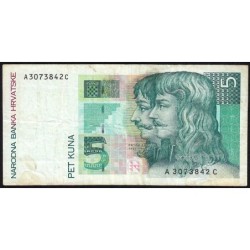Croatie - Pick 28 - 5 kuna - Série AC - 31/10/1993 - Etat : TB-