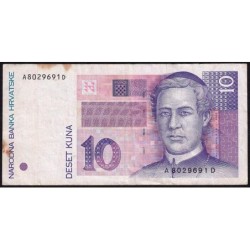 Croatie - Pick 29 - 10 kuna - Série AD - 31/10/1993 - Etat : TB