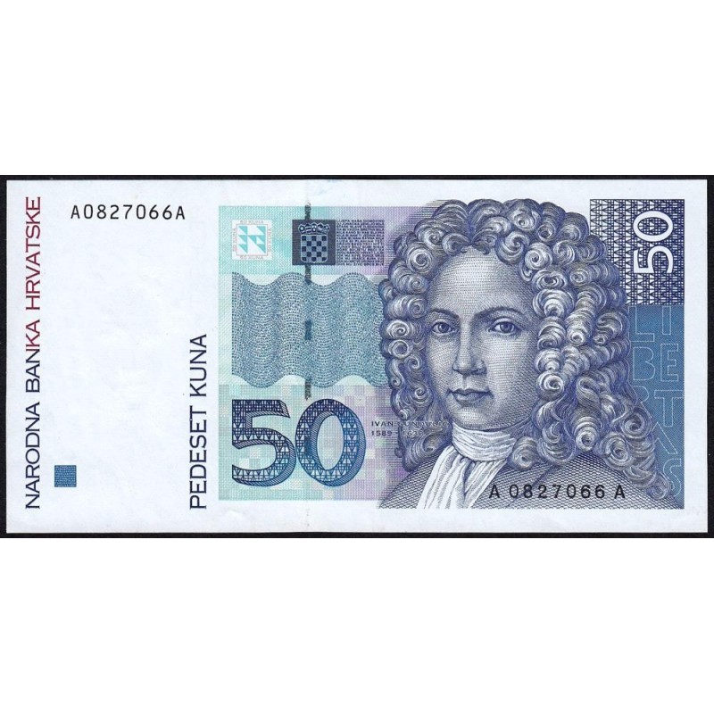 Croatie - Pick 31 - 50 kuna - Série AA - 31/10/1993 - Etat : SUP