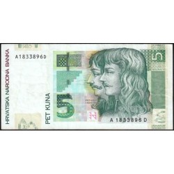 Croatie - Pick 37 - 5 kuna - Série AD - 07/03/2001 - Etat : TB+