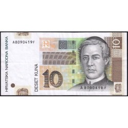 Croatie - Pick 38a - 10 kuna - Série AF - 07/03/2001 - Etat : TTB