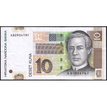 Croatie - Pick 38a - 10 kuna - Série AF - 07/03/2001 - Etat : TTB