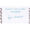Croatie - Pick 38a - 10 kuna - Série AF - 07/03/2001 - Etat : TTB