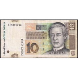 Croatie - Pick 38a - 10 kuna - Série AG - 07/03/2001 - Etat : TB