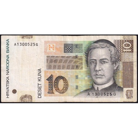 Croatie - Pick 38a - 10 kuna - Série AG - 07/03/2001 - Etat : TB
