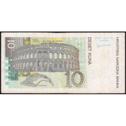 Croatie - Pick 38a - 10 kuna - Série AG - 07/03/2001 - Etat : TB