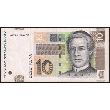 Croatie - Pick 38a - 10 kuna - Série AK - 07/03/2001 - Etat : TB+