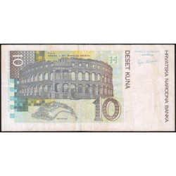 Croatie - Pick 38a - 10 kuna - Série AK - 07/03/2001 - Etat : TB+
