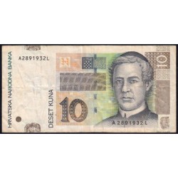 Croatie - Pick 38a - 10 kuna - Série AL - 07/03/2001 - Etat : TB-