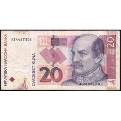 Croatie - Pick 39a - 20 kuna - Série AE - 07/03/2001 - Etat : TB-