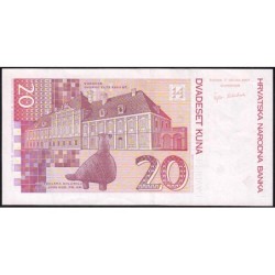 Croatie - Pick 39a - 20 kuna - Série AK - 07/03/2001 - Etat : TTB