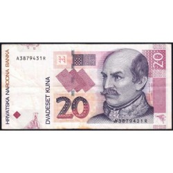 Croatie - Pick 39a - 20 kuna - Série AR - 07/03/2001 - Etat : TB+