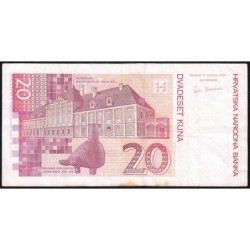 Croatie - Pick 39a - 20 kuna - Série AR - 07/03/2001 - Etat : TB+