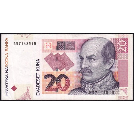 Croatie - Pick 39b - 20 kuna - Série BB - 09/07/2012 - Etat : TTB
