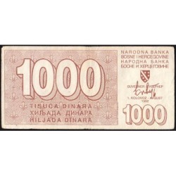 Bosnie-Herzégovine - Pick 26a - 1'000 dinara - Série AD - 01/08/1992 - Etat : TB+
