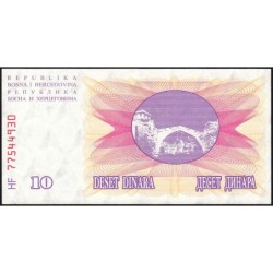 Bosnie-Herzégovine - Pick 10 - 10 dinara - Série HF - 01/07/1992 - Etat : NEUF