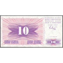 Bosnie-Herzégovine - Pick 10 - 10 dinara - Série HF - 01/07/1992 - Etat : NEUF