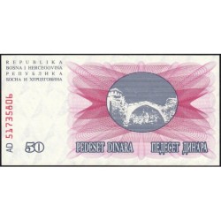 Bosnie-Herzégovine - Pick 12 - 50 dinara - Série AD - 01/07/1992 - Etat : NEUF