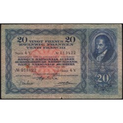 Suisse - Pick 39c_3 - 20 francs - Série 4 Y - 21/07/1931 - Etat : TB-
