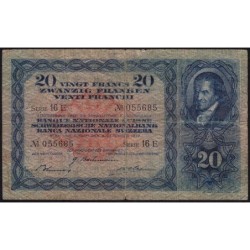 Suisse - Pick 39l_2 - 20 francs - Série 16 E - 04/12/1942 - Etat : TB-
