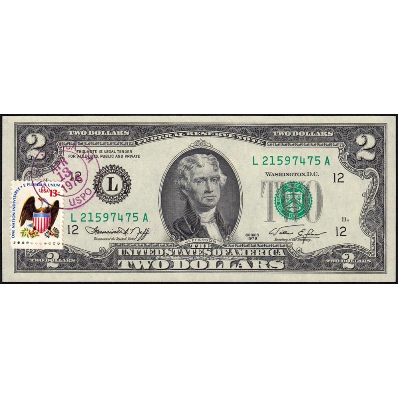 Etats Unis - Pick 461x - 2 dollars - Série L A - 1976 - San Francisco - Commémoratif - Etat : NEUF