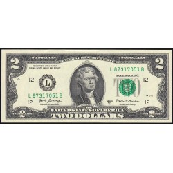 Etats Unis - Pick 545 - 2 dollars - Série L B - 2017 A - San Francisco - Etat : SUP