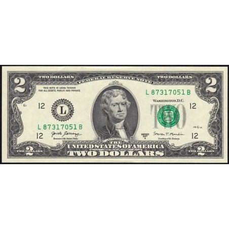 Etats Unis - Pick 545 - 2 dollars - Série L B - 2017 A - San Francisco - Etat : SUP