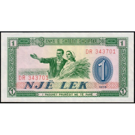 Albanie - Pick 40a - 1 lek - Série DR - 1976 - Etat : NEUF