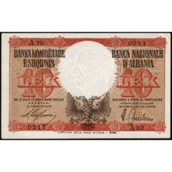 Albanie - Pick 11 - 10 lek - Série A30 - 1940 - Etat : SUP à SUP+