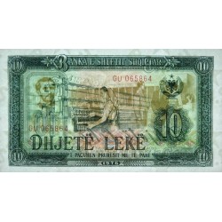 Albanie - Pick 43v (variété) - 10 lekë - Série GU - 1976 - Etat : NEUF