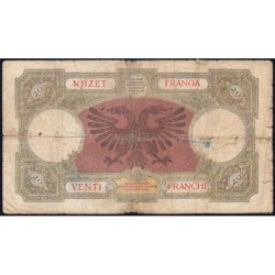 Albanie - Pick 7 - 20 franga - Série N6 - 1939 - Etat : B